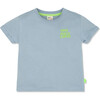 100% Earth Loving Ribbed Neck Short Sleeve T-Shirt, Blue - T-Shirts - 1 - thumbnail