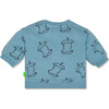 Baby Apples Ribbed Neck Summer Sweatshirt, Blue - Sweatshirts - 2