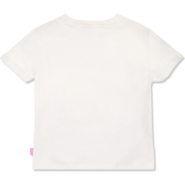100% Earth Loving Patches Ribbed Neck Short Sleeve T-Shirt, Cream - T-Shirts - 3