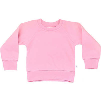 Crewneck Terry Sweatshirt, Bubble Gum Pink - Sweatshirts - 1
