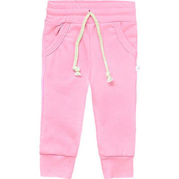 Ankle Cuff Terry Jogger Pant, Bubble Gum Pink