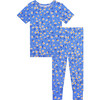 Colette Short Sleeve Basic Pajama, Blue - Pajamas - 1 - thumbnail