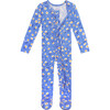 Colette Footie Ruffled Zippered One Piece, Blue - Footie Pajamas - 2