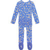 Colette Footie Ruffled Zippered One Piece, Blue - Footie Pajamas - 3