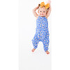 Colette Smocked Spaghetti Jumpsuit with Snaps, Blue - Rompers - 2