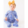 Colette Footie Ruffled Zippered One Piece, Blue - Footie Pajamas - 4