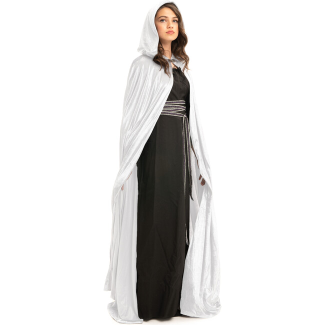 Full-Length Cloak With Hood, White