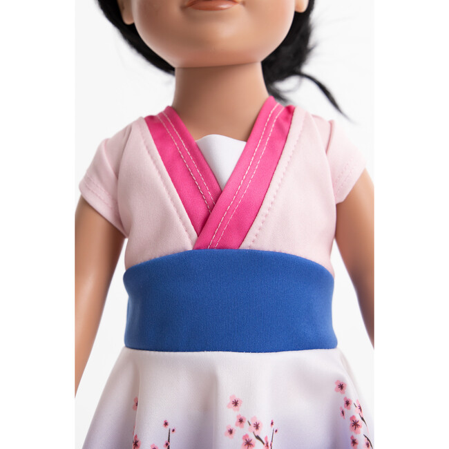 Cherry Blossom Twirl Doll Dress, Multicolor - Doll Accessories - 3