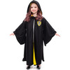 Full Sleeve Hooded Wizard Robe, Black And Yellow - Costumes - 1 - thumbnail