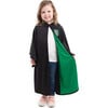 Full Sleeve Hooded Wizard Robe, Black And Green - Costumes - 1 - thumbnail