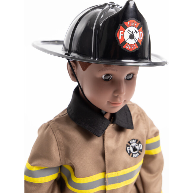 Firefighter With Hat Doll Outfit, Brown - Doll Accessories - 4