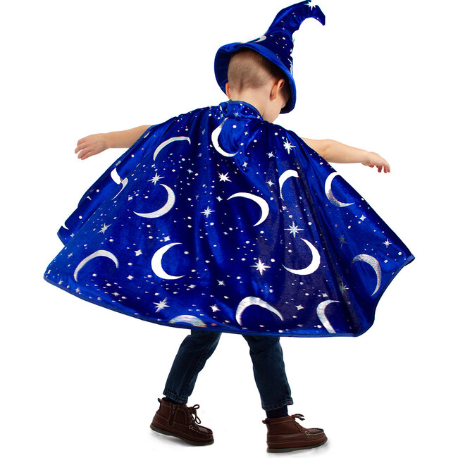 Wizard Cape With Star And Moon Design, Royal Blue