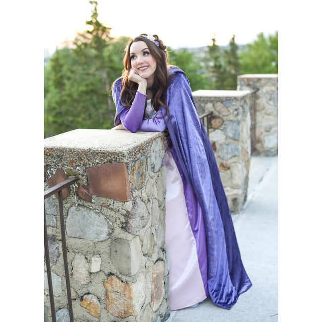 Full-Length Cloak With Hood, Dark Purple - Costumes - 3