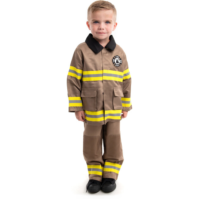 Firefighter Full Sleeve Canvas Jacket Dress, Light Brown - Costumes - 1