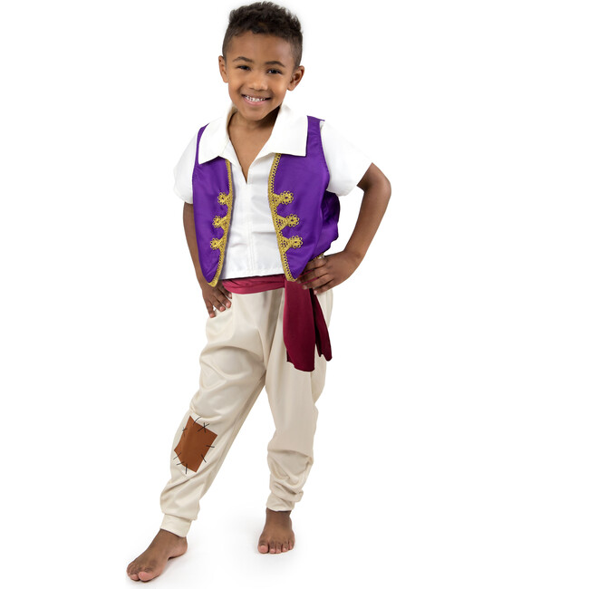 Oasis Prince Collared Shirt With Sewn-On Vest Set, Purple
