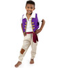 Oasis Prince Collared Shirt With Sewn-On Vest Set, Purple - Costumes - 1 - thumbnail