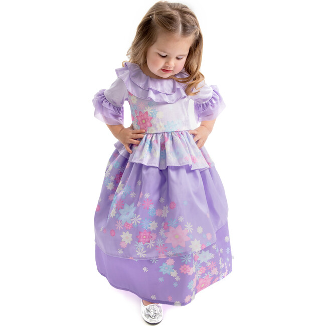Flower Princess 3/4 Sleeve Floral Dress, Lilac And White - Costumes - 1