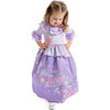 Flower Princess 3/4 Sleeve Floral Dress, Lilac And White - Costumes - 1 - thumbnail
