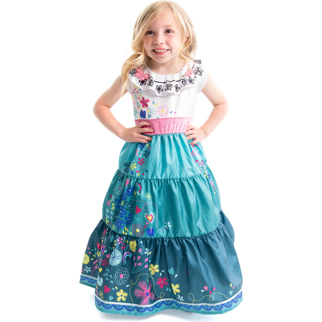 Miracle Princess Short Sleeve Ombre Effect Dress, Blue And White - Costumes - 1