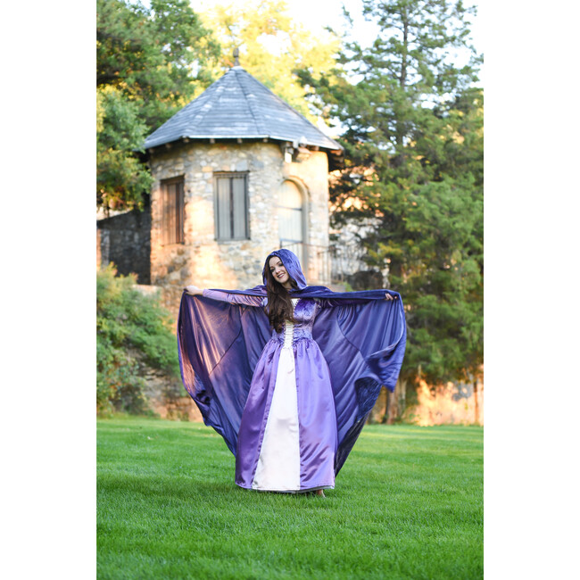 Full-Length Cloak With Hood, Dark Purple - Costumes - 4