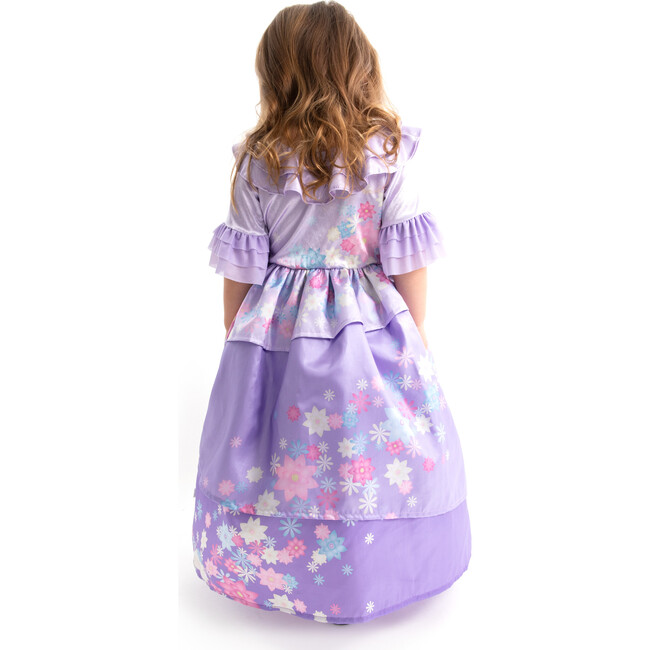 Flower Princess 3/4 Sleeve Floral Dress, Lilac And White - Costumes - 2
