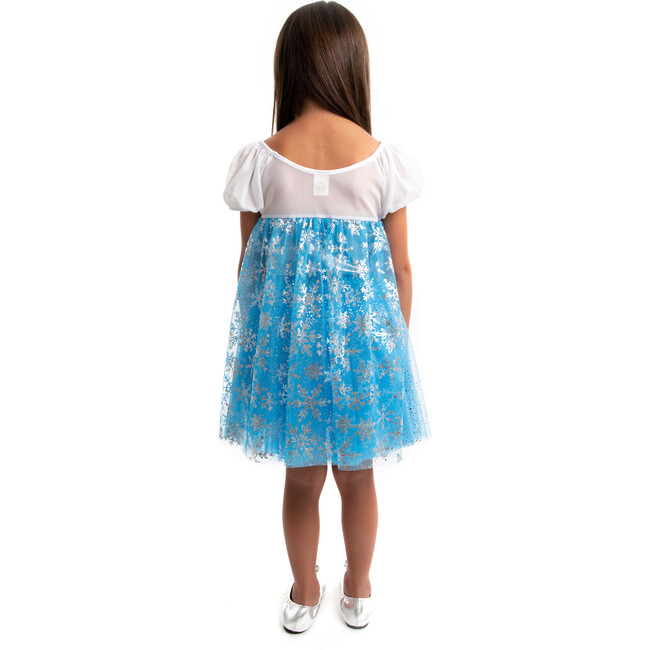 Ice Party Short Sleeve Snowflake Dress, Light Blue And White - Costumes - 2