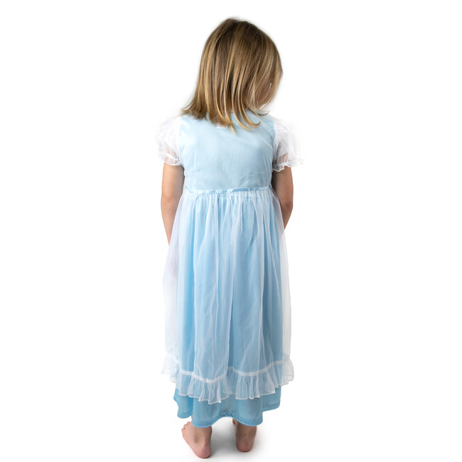 Cinderella Puffed Sleeve Nightgown With White Robe, Light Blue And White - Nightgowns - 3