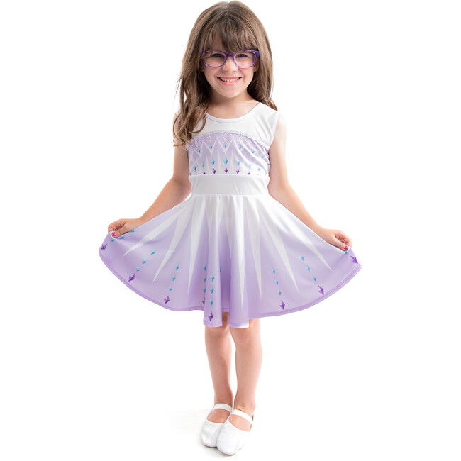 Ice Coronation Ombre Twirl Dress, Lilac And White