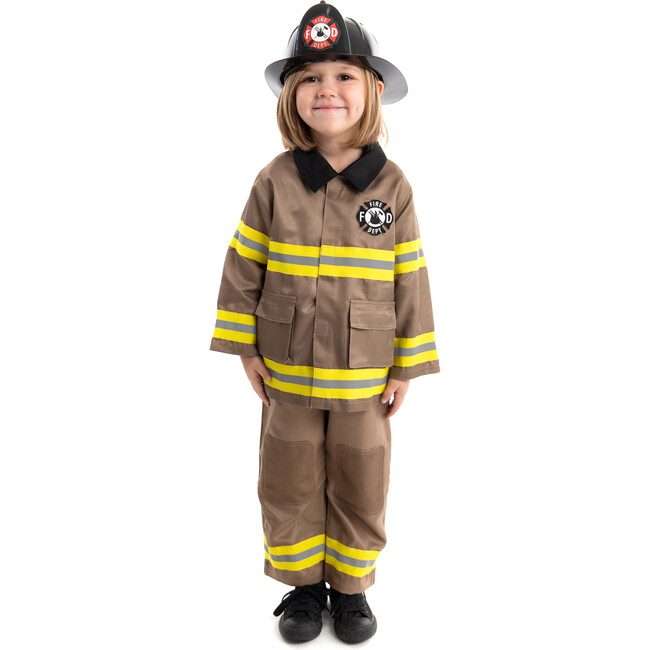 Firefighter Full Sleeve Canvas Jacket Dress, Light Brown - Costumes - 5
