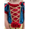 Snow White Short Sleeve Velvet Party Dress, Blue And Multicolor - Costumes - 3