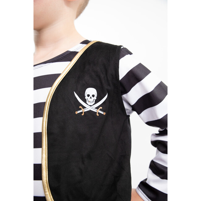Pirate Full Sleeve Swen-On Vest Set, Black And White - Costumes - 4