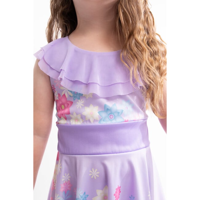 Flower Frilled Collar Twirl Dress, Lilac - Costumes - 3