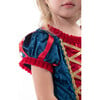 Snow White Short Sleeve Velvet Party Dress, Blue And Multicolor - Costumes - 4