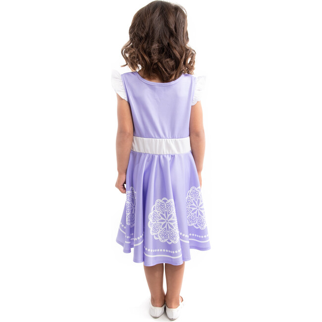 Amulet Printed Floral Twirl Dress, Lilac And White - Costumes - 2