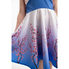 Cherry Blossom Short Sleeve Ombre Twirl Dress, White And Blue - Costumes - 4