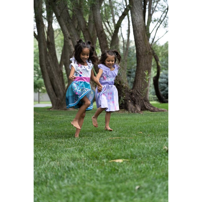 Miracle Short Sleeve Twirl Dress, Blue And White - Costumes - 7