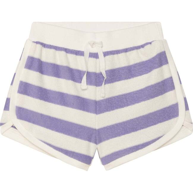 Striped Basic Shorts, Violet And White Stripe