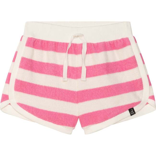 Striped Basic Shorts, Pink And White