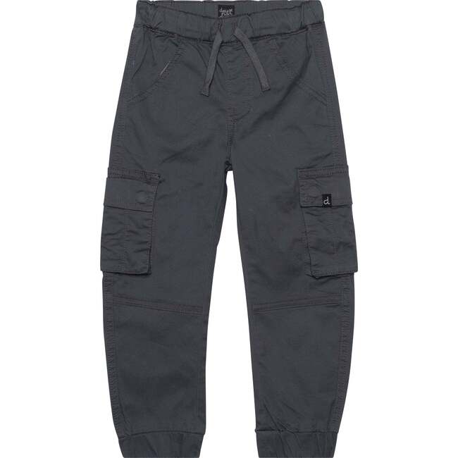 Twill Cargo Jogger Pants, Dark Grey - Pants - 1