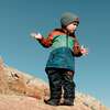 Two-Piece Colorblocked Spring Rain Set, Brown, Green And Blue - Raincoats - 2