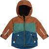 Two-Piece Colorblocked Spring Rain Set, Brown, Green And Blue - Raincoats - 4
