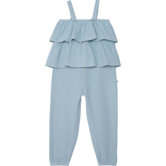 Sleeveless Jumpsuit With Frill, Greyish-Green