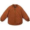Quilted Zip-Up Jacket, Brown - Jackets - 1 - thumbnail