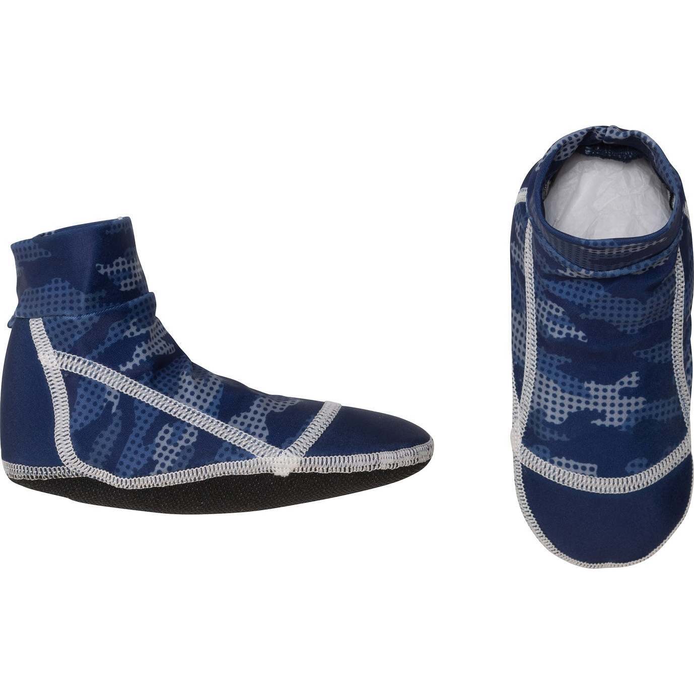 Printed Water Shoes, Navy Blue Sharks - Swim Shoes - 1