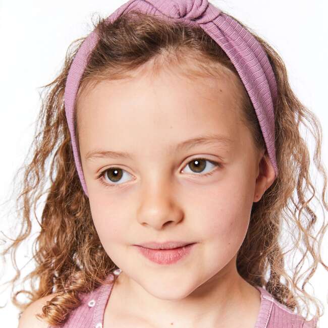 Solid Knotted Headband, Dusty Mauve - Bows - 2