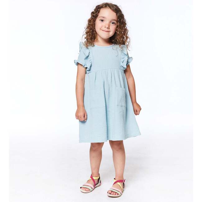 Sleeveless Dress With Frill, Greyish-Green - Dresses - 4