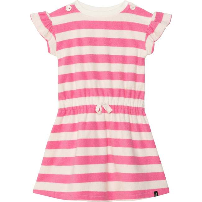 Striped Short Sleeve Dress, Pink And White