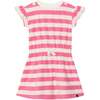 Striped Short Sleeve Dress, Pink And White - Dresses - 1 - thumbnail
