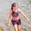 Printed Two-Piece Swimsuit, Black Butterflies And Multicolor Stripes - Two Pieces - 2