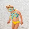 Printed Two-Piece Swimsuit, Blue Pineapple And Yellow - Two Pieces - 2